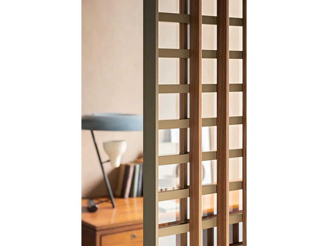 Porta per interni Koan Plus in vetro, legno e alluminio di Lualdi